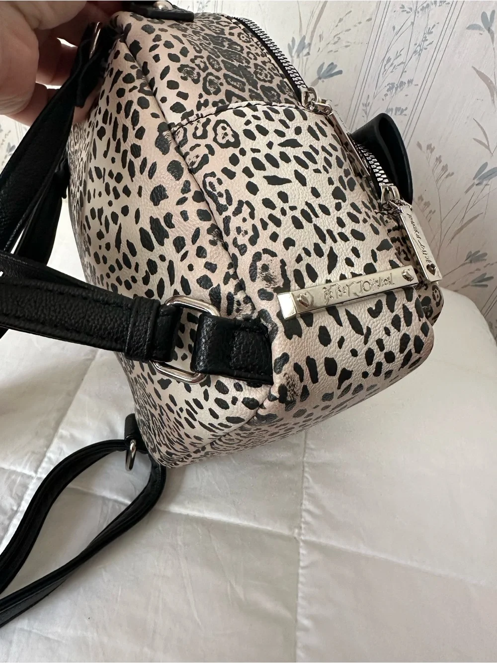 Betsey Johnson Puppy Ear Leopard Mini Backpack